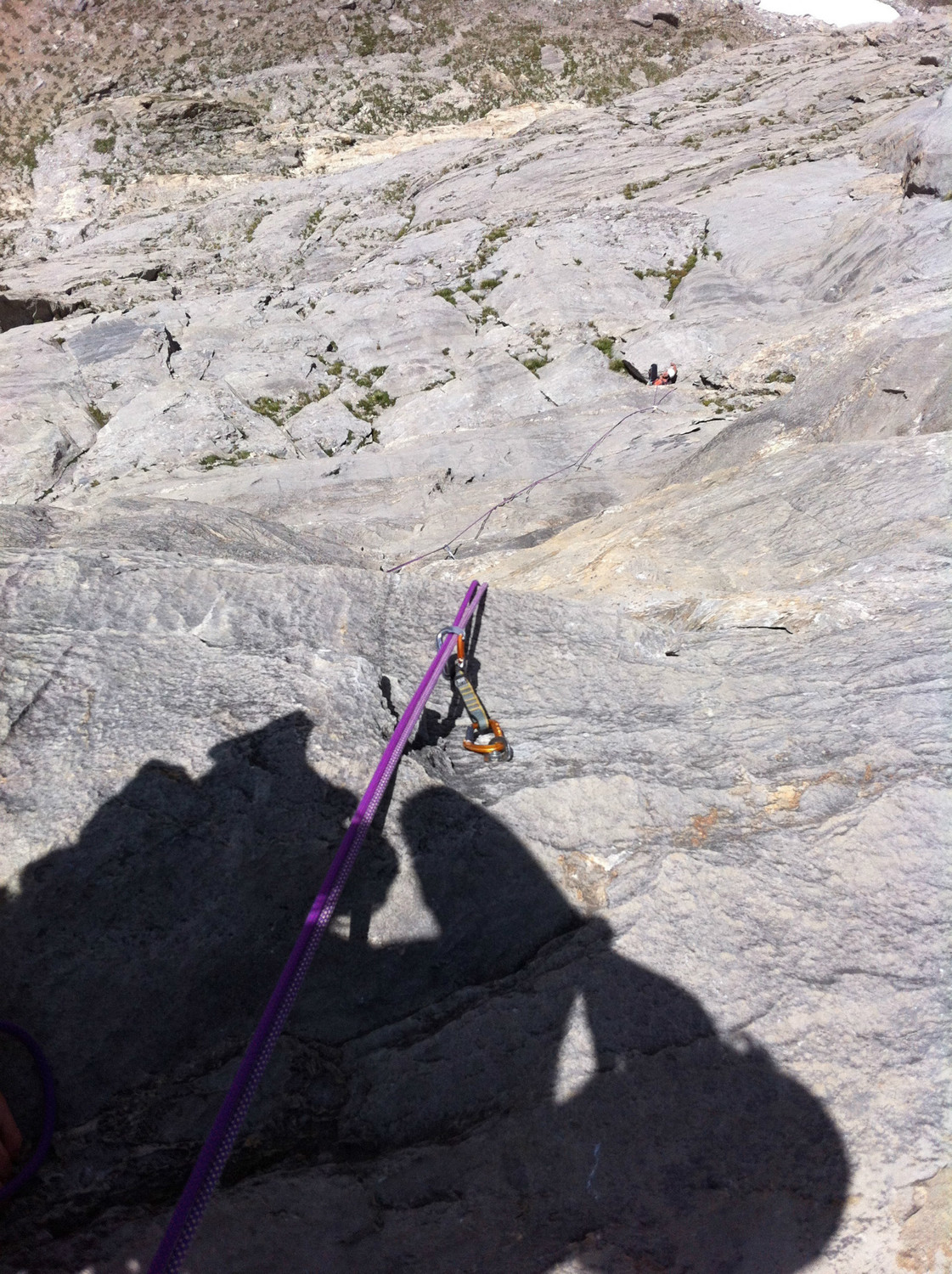 le passage en 6c vue depuis le relais