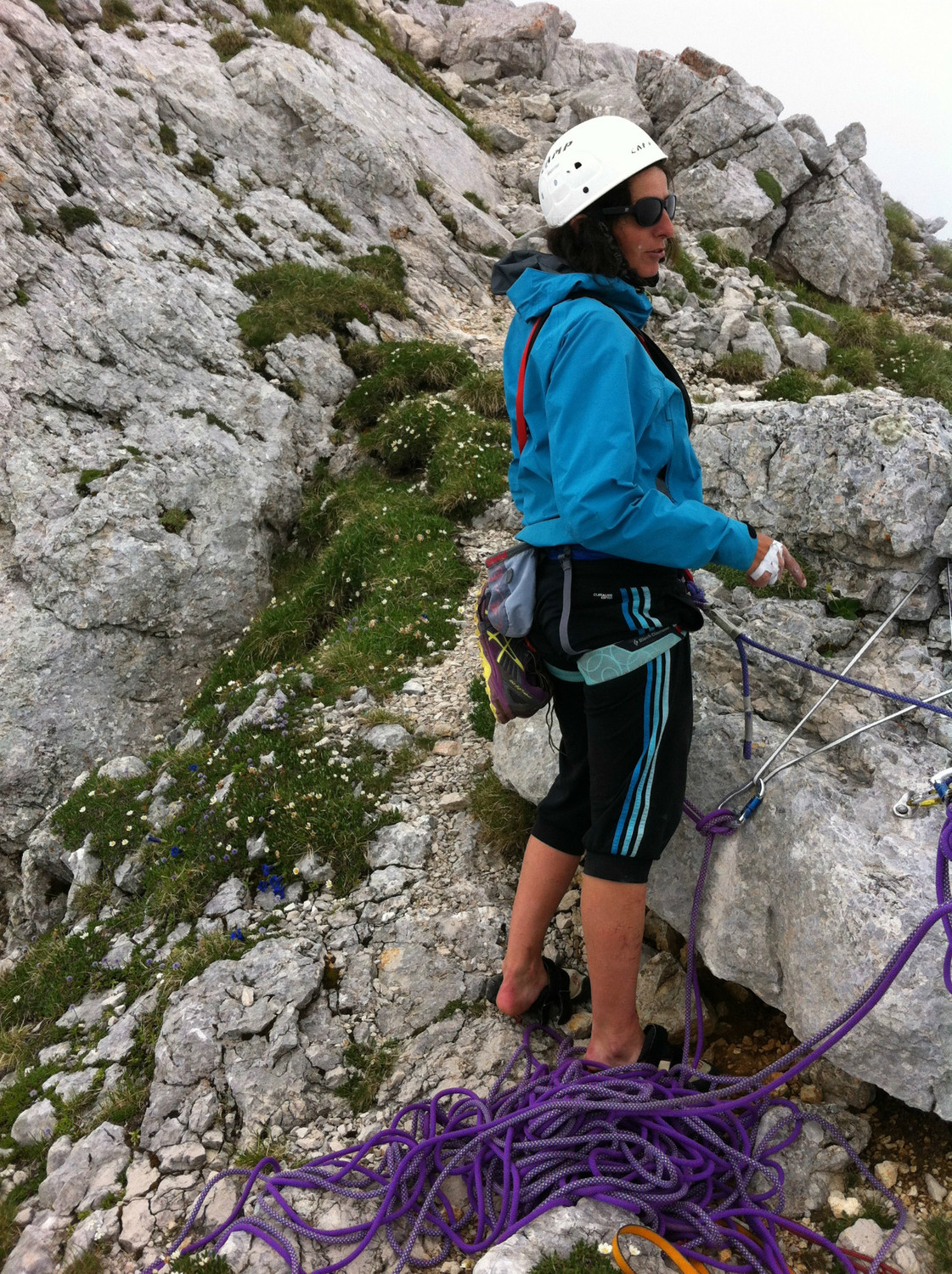 en haut de la voie