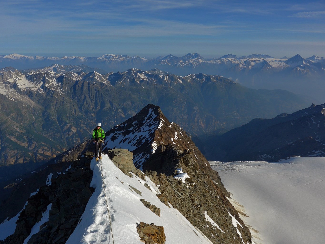 Nadelgrat/Au bout de l’arête, le Dirruhorn que nous avons zappé, par doute sur notre petite forme