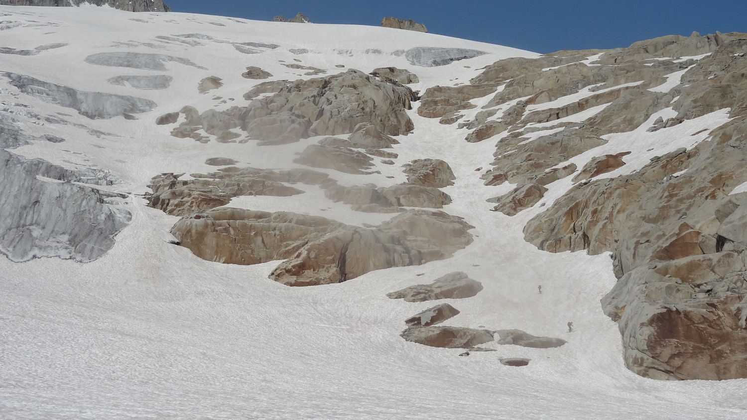 Fin de la descente du glacier des Rognons