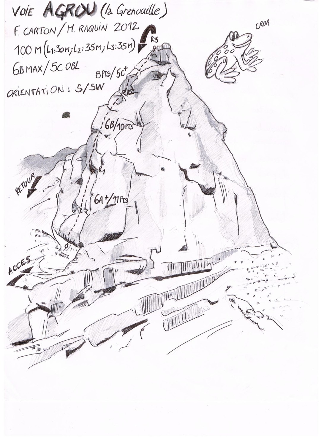 Voie Agrou, dessin Pierre Carton