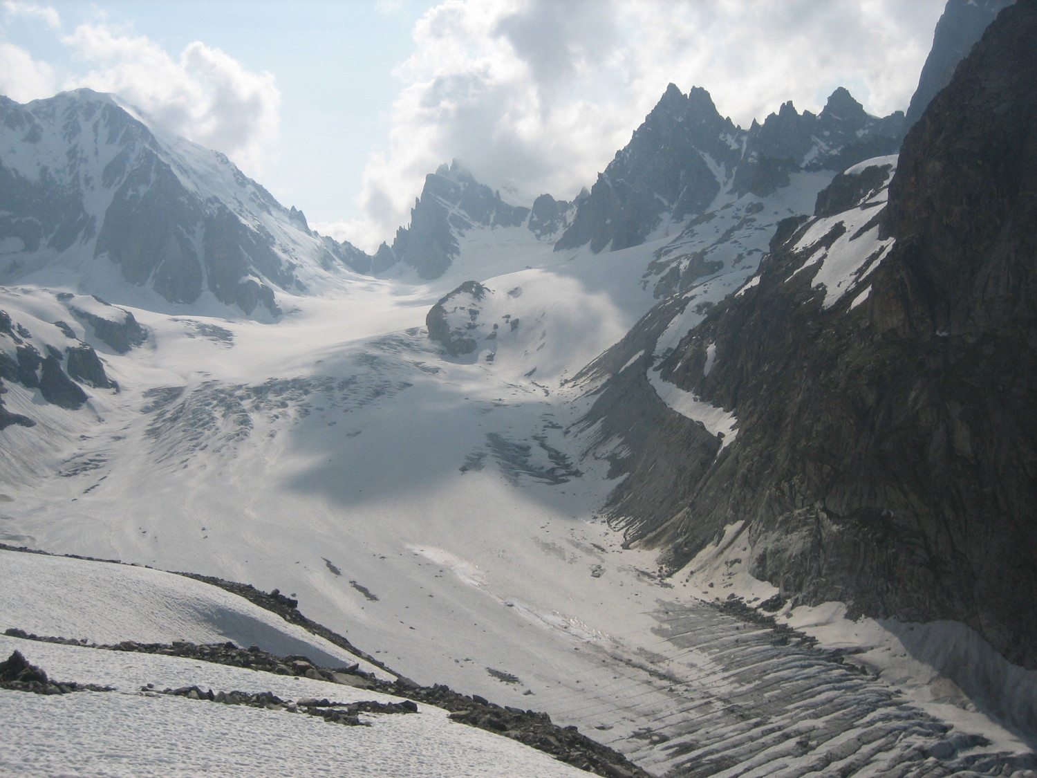 Glacier de la Saleina : on vient de tout la haut