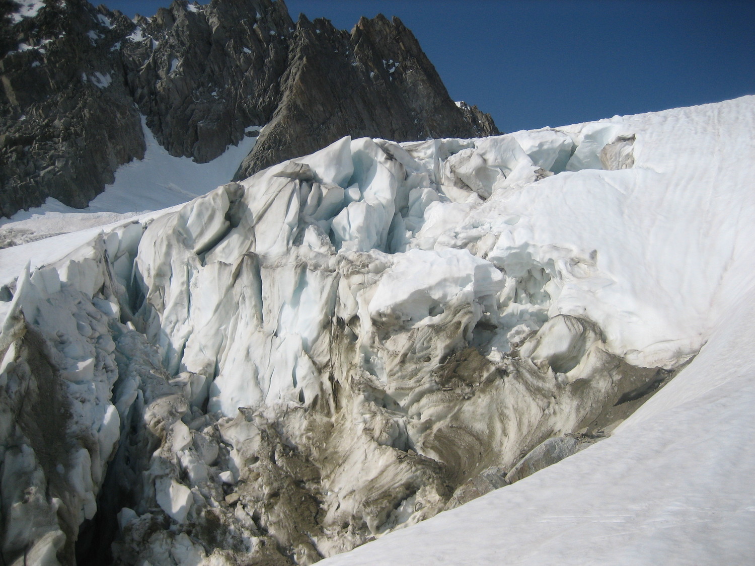 Chaos de crevasses au col de Tita Neire (à contourner par le haut)