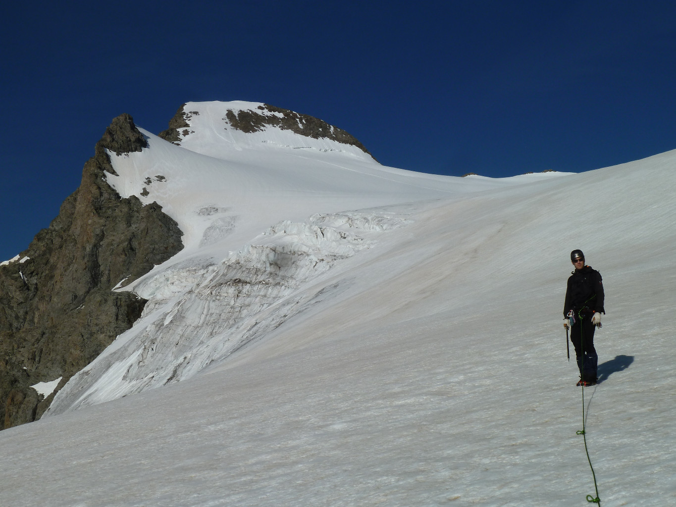Looking at the glacier and the summit