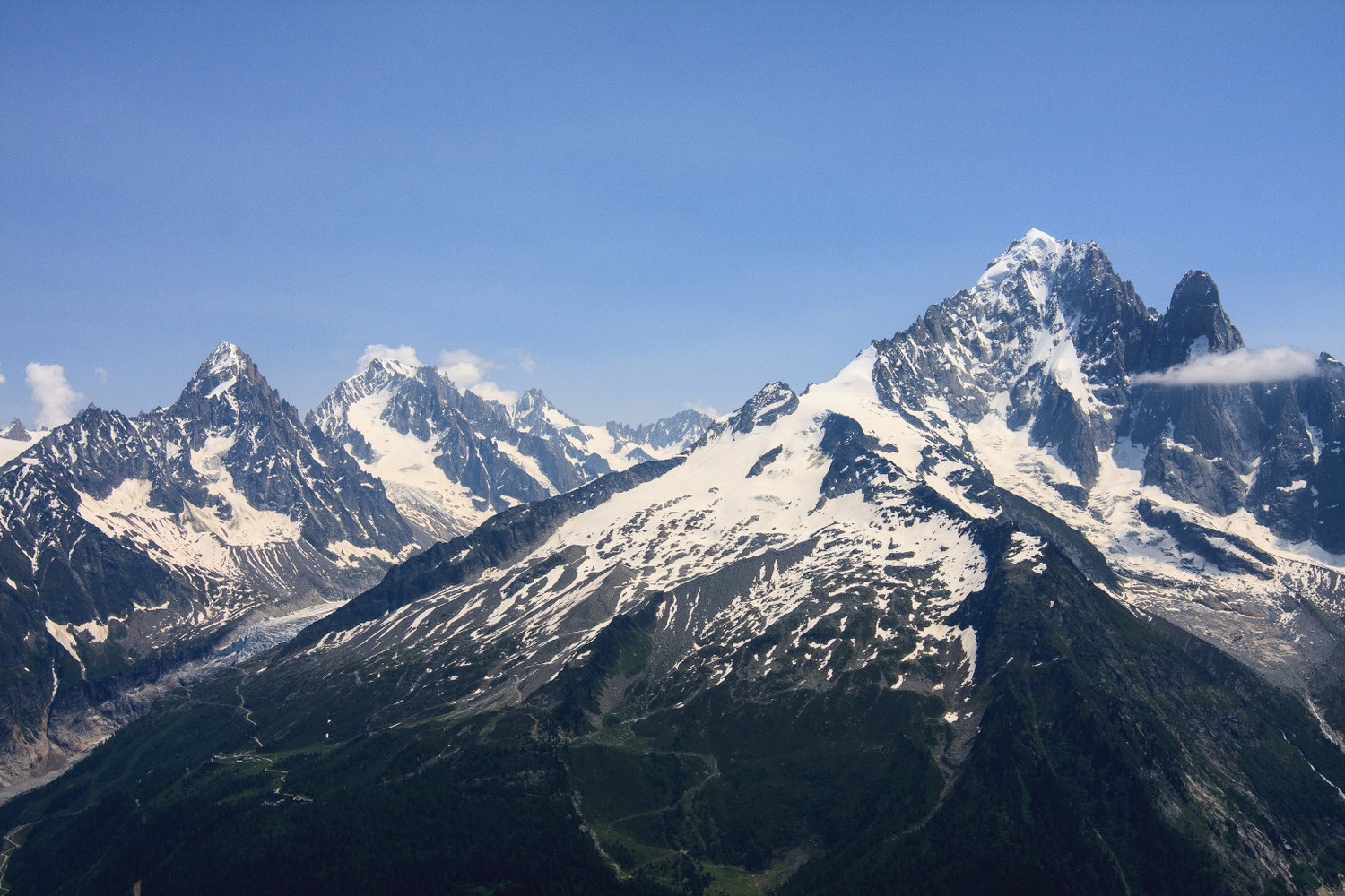 Vue sur le glacier d'Argentière depuis le sommet
