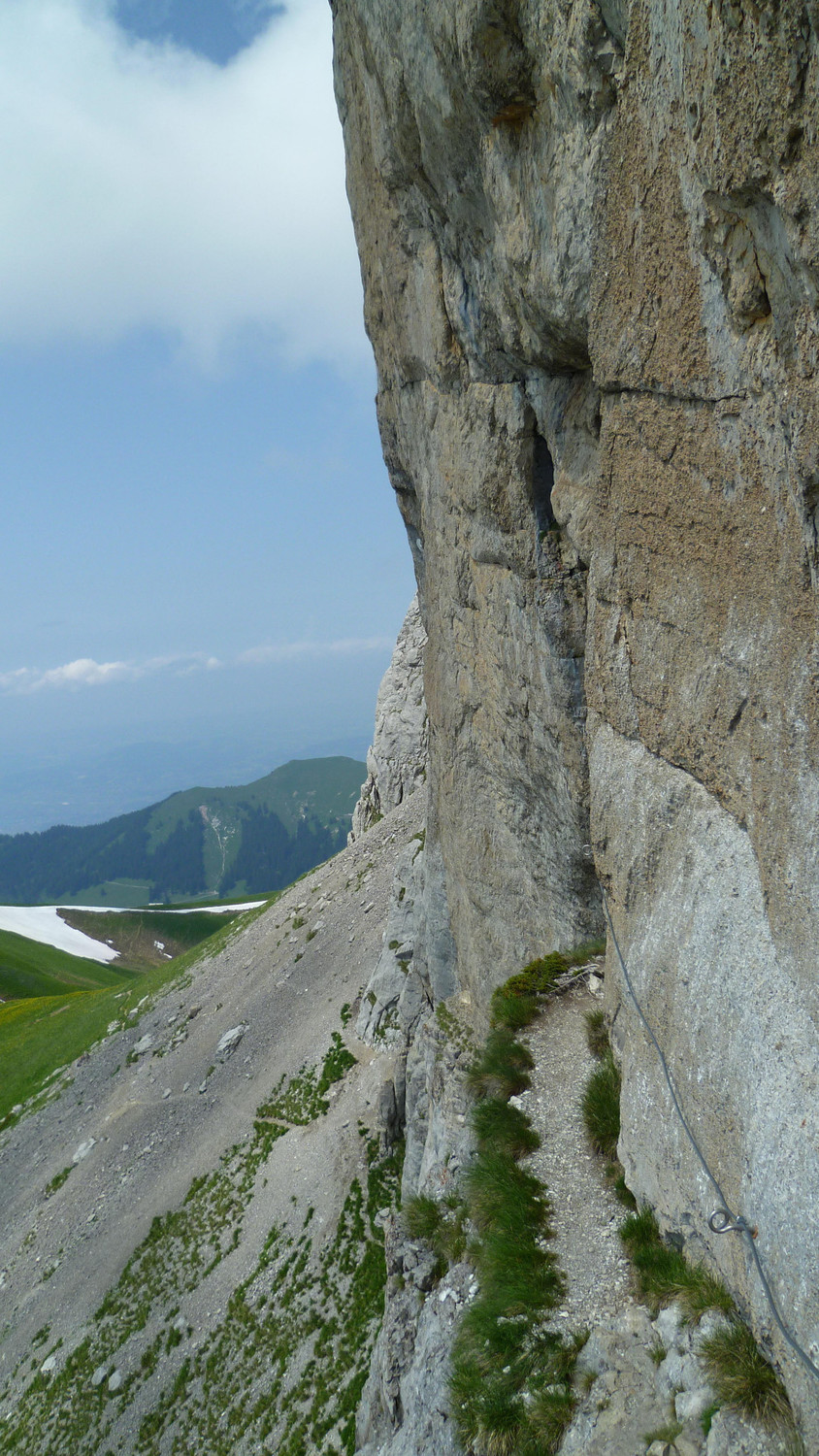 Dans la via ferrata