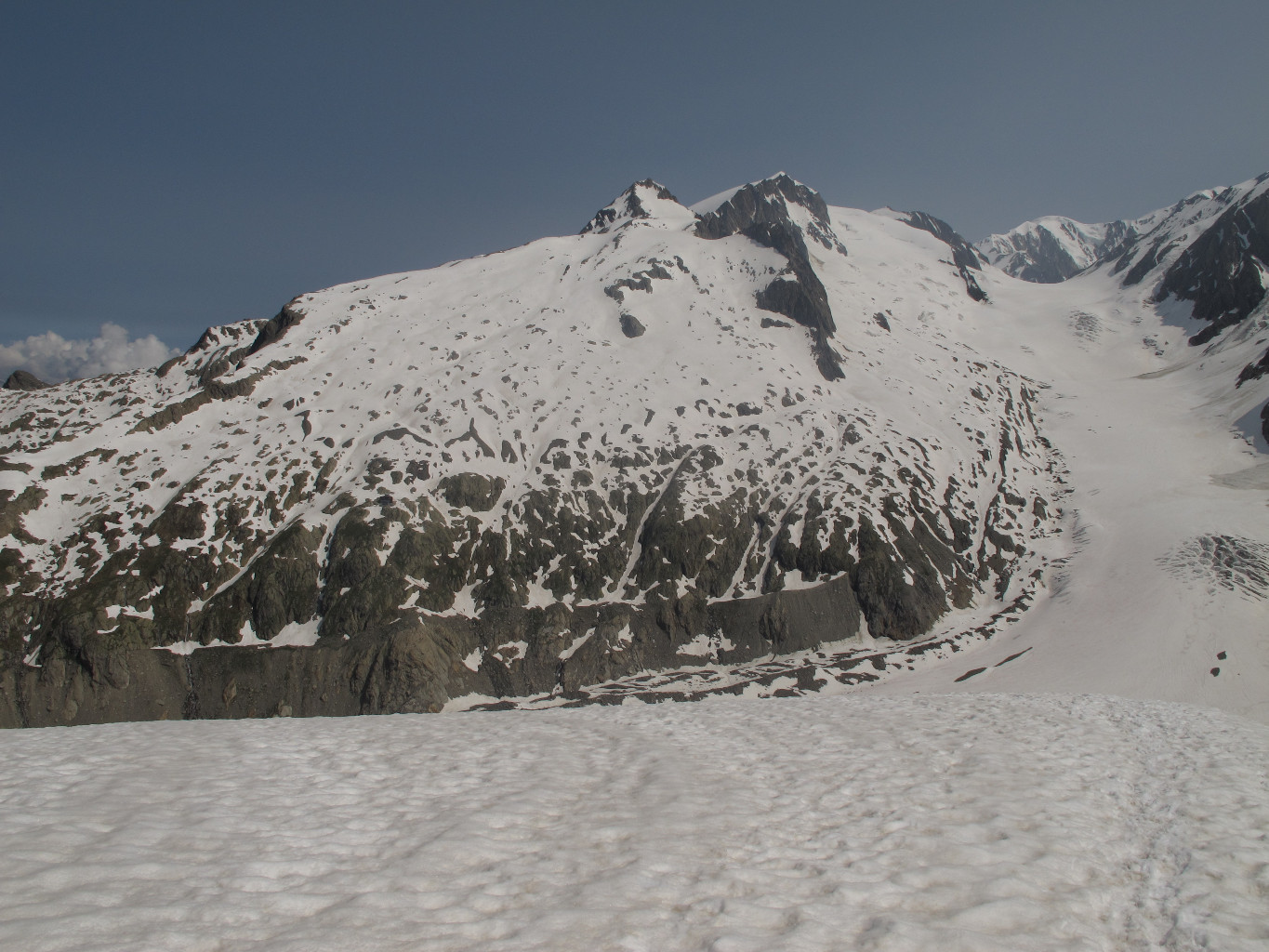 Vu sur une partie de l'itinéraire depuis le glacier du Mont Tondu (laveille).