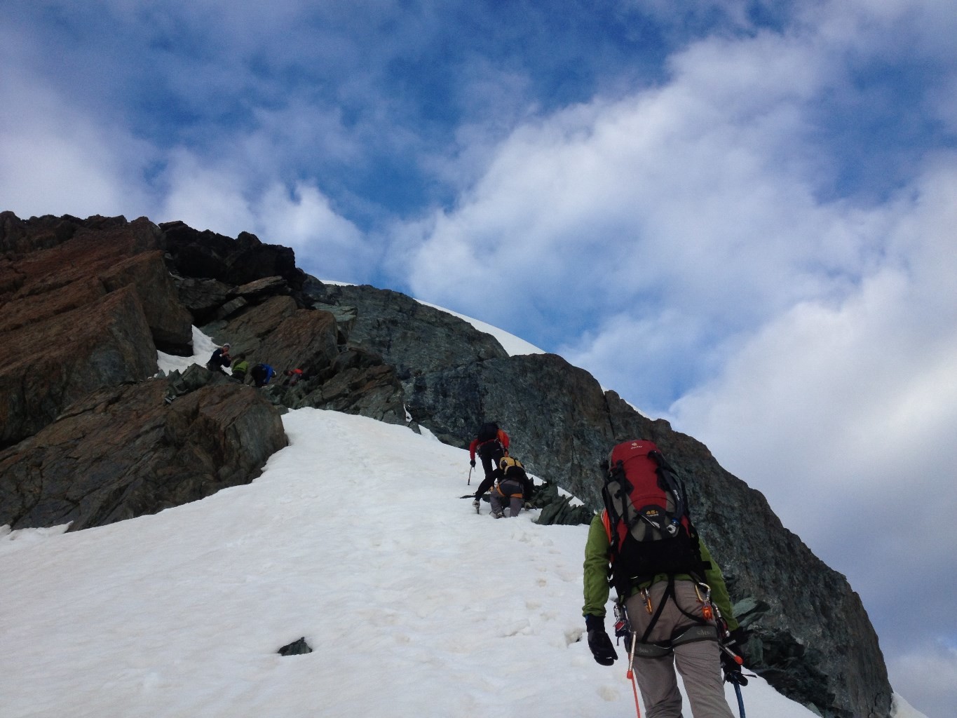 Un des rares passage en rocher sur l'arête du Trftji