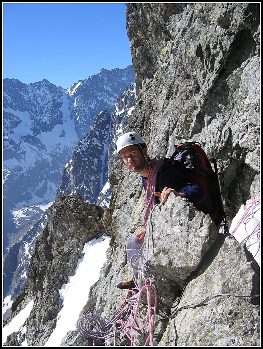 Bertrand sur l'arête de la pointe Claire