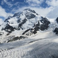 Versant N du Breithorn vu depuis la Gandegghütte