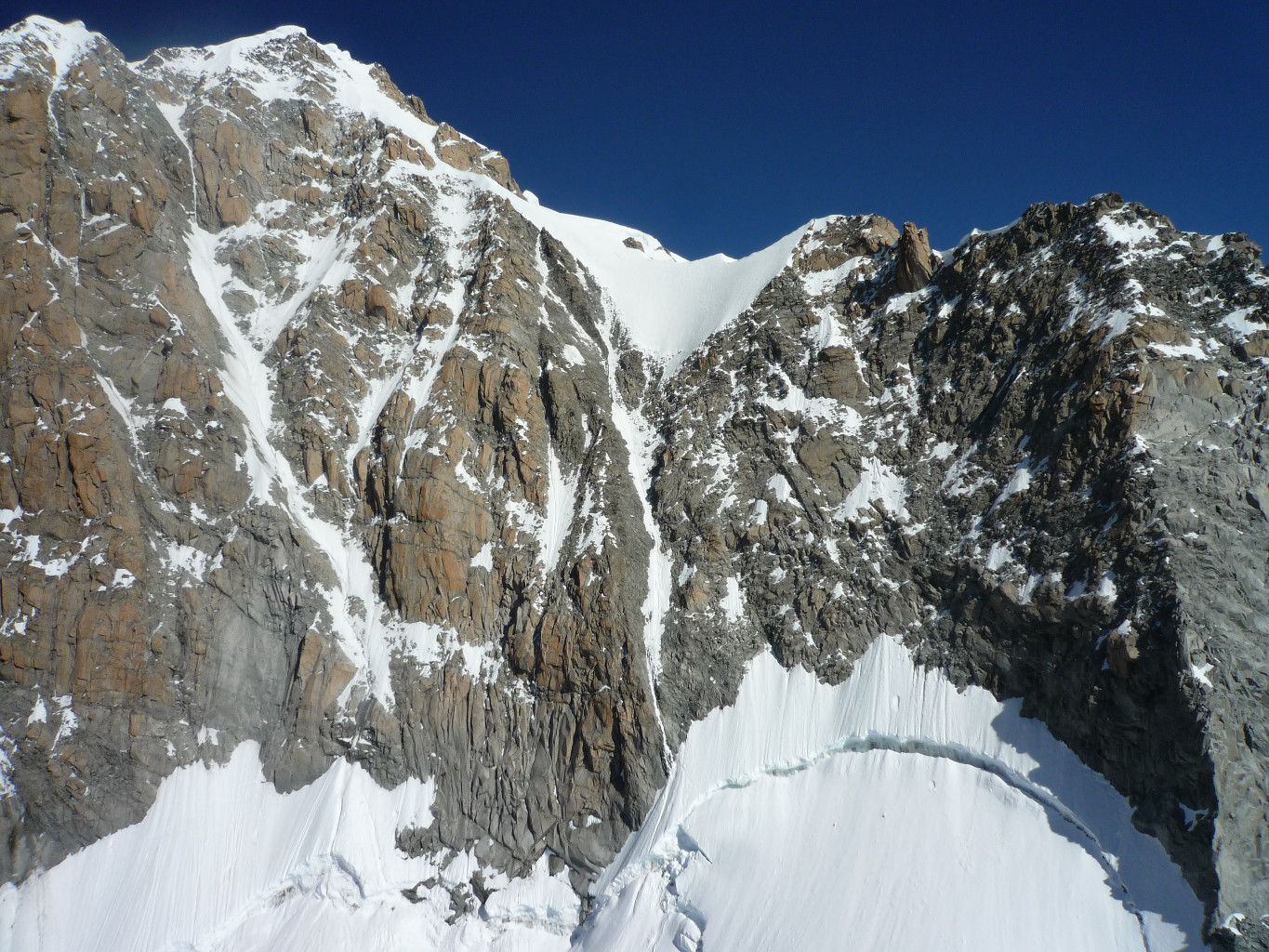 depuis la Blanche de Peuterey - où passe la rimaye?