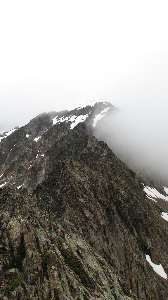 Vue sur le haut de l'arête depuis le replat