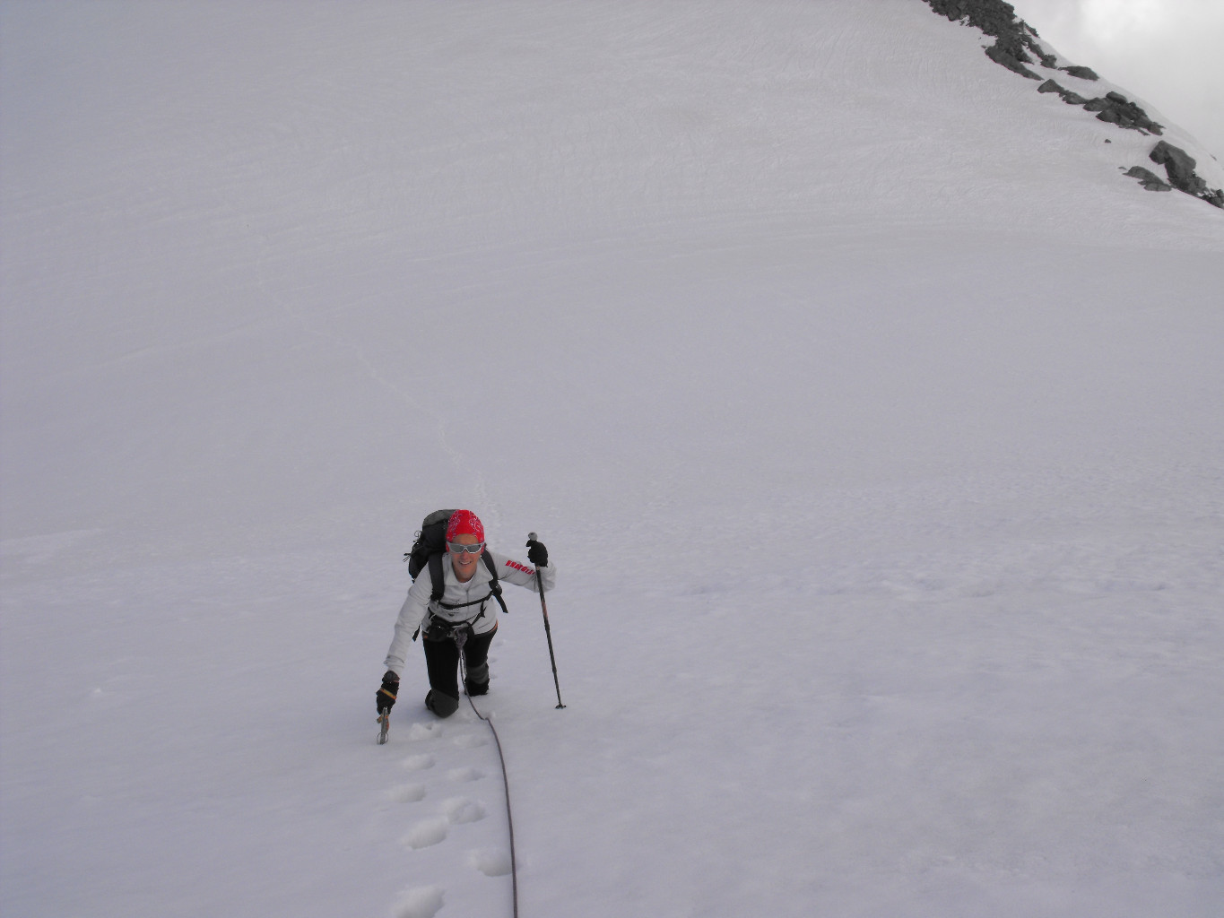 Il ripido pendio prima della cima