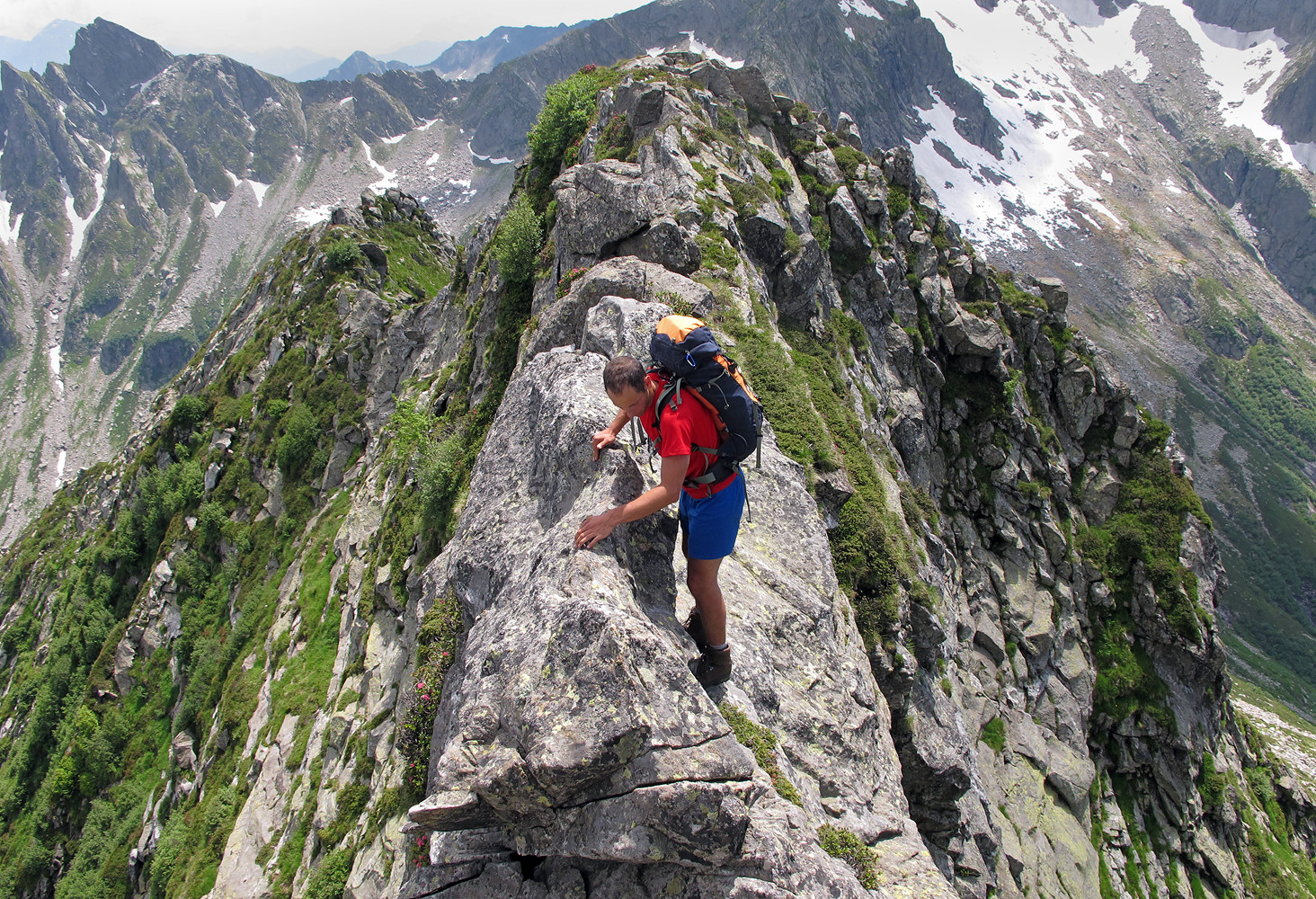 Piz d'Uria; cresta SE. Esposto!