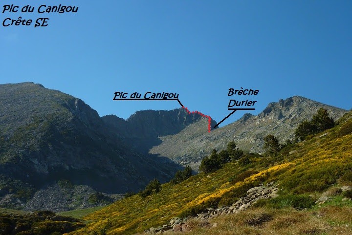 Canigou, crête SE depuis les Gourgs du Cady