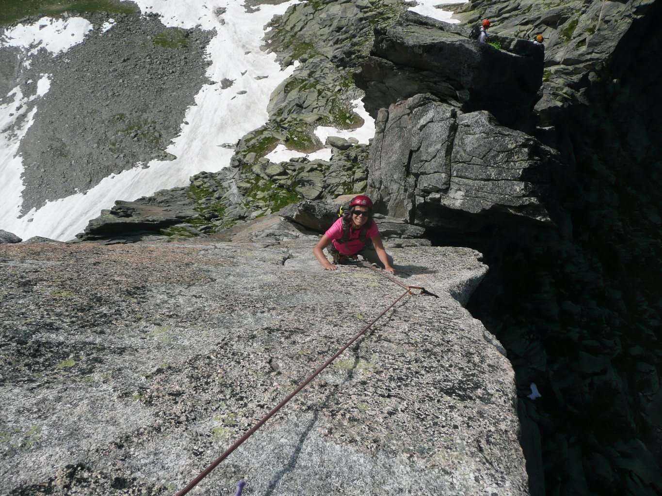 Arête sud du Salbit : 2ème ressaut, longueur clé de L10