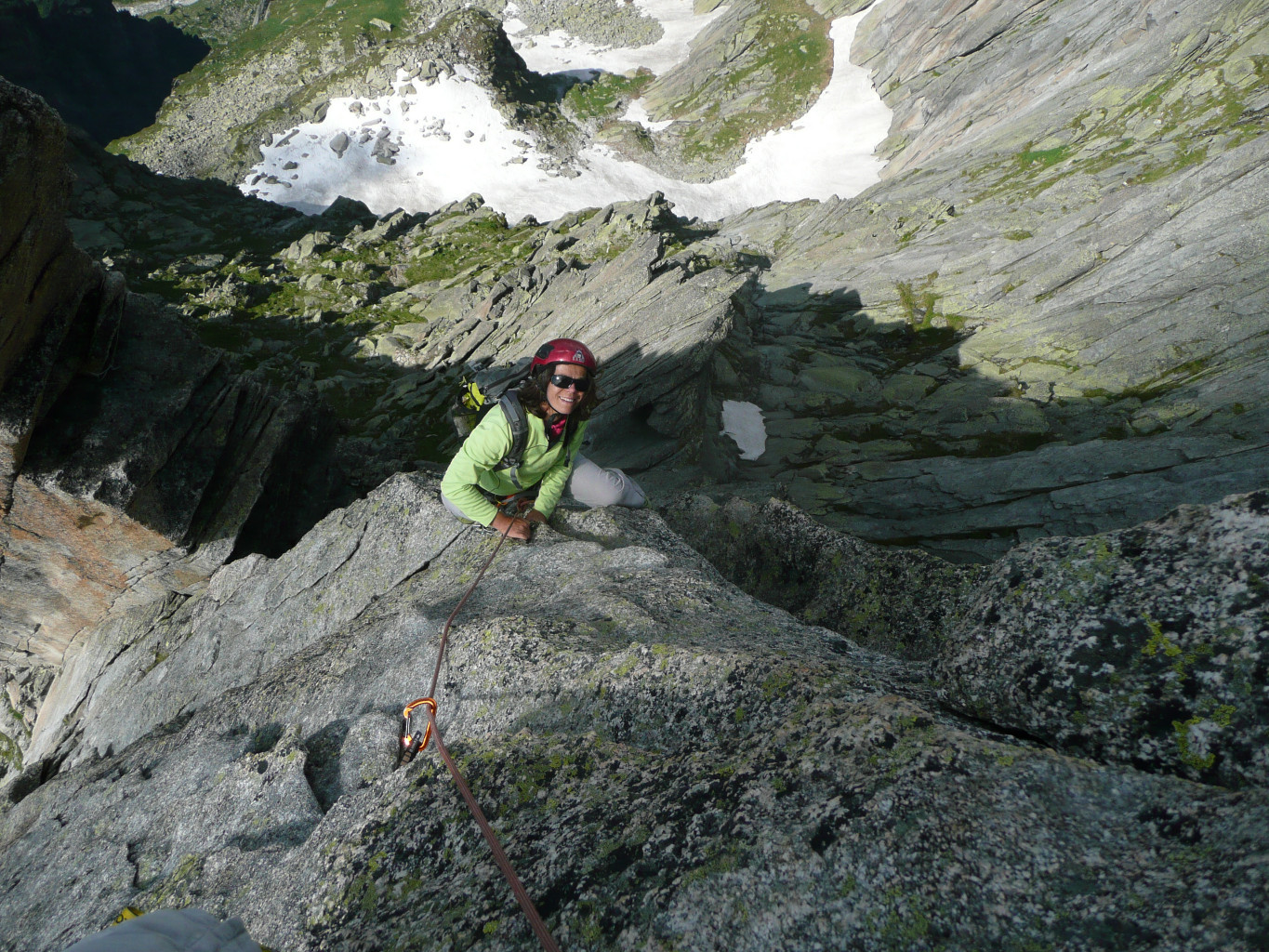 Arête sud du Salbit : sous le sommet de la Flachturm
