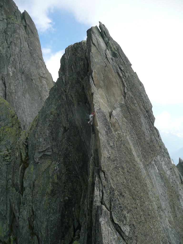 Arête sud du Salbit ; lames sous la Zwillingsturm