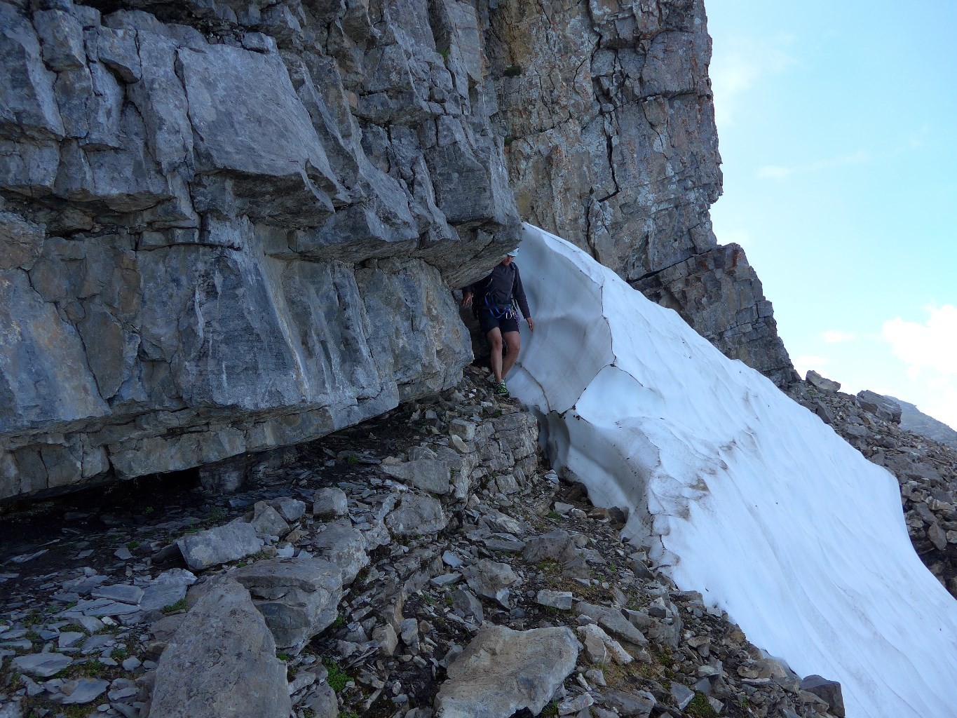 Coloney/la traversée sur la vire pour rejoindre l'arête N
