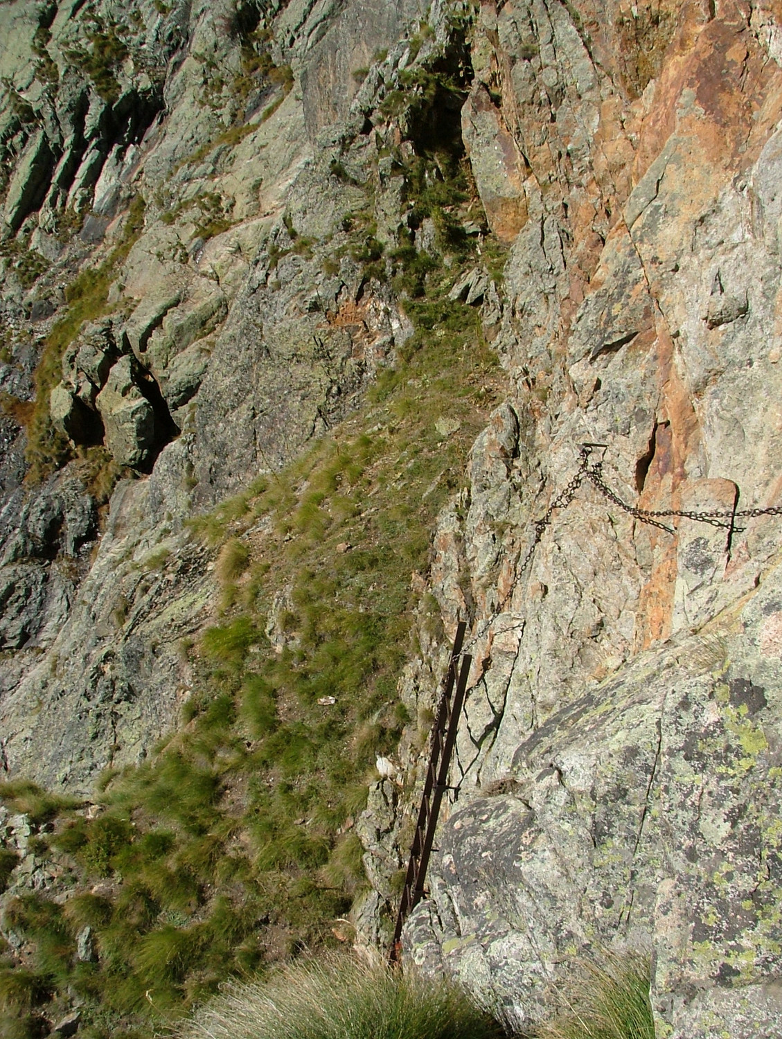 Refuge Borelli - Col des Chasseurs : accès à la partie raide de la via ferrata