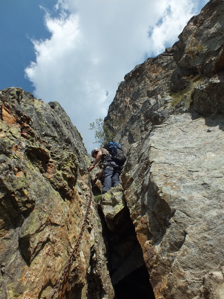 Via ferrata d'accès au refuge Borelli, les choses deviennent un peu plus sérieuses