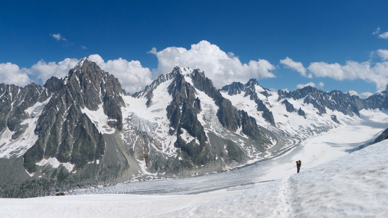 Depuis les Grands Montets, l'aiguille d'argentière