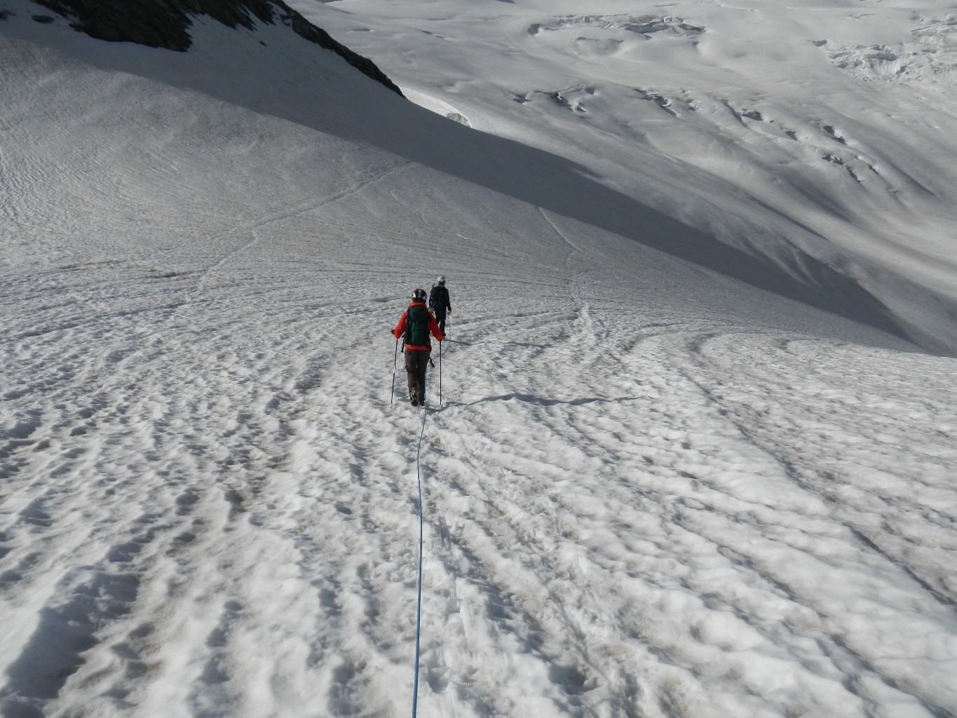 Descente sur le glacier