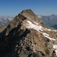 Il Pizzo Fedoz 3190m visto dal Pizzo del Muretto 3104m