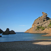 le Capucin SW from sea inlet of Calanque de Figuerolles
