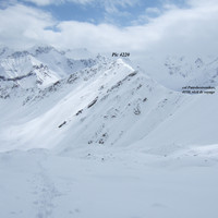 Le col et la pointe 4220 sous la neige