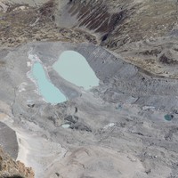 Le(s) lac(s) du glacier d'Arsine vu(s) de la Brèche Cordier