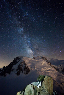 Voie lactée sur me Mont-blanc