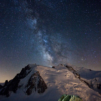 Voie lactée sur me Mont-blanc