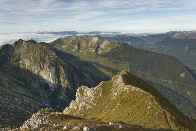 La partie terminale de l'arête NW du Pécloz La partie terminale de l'arête NW du Pécloz
