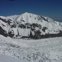 5200m, vur sur le glacier du pic Lénine