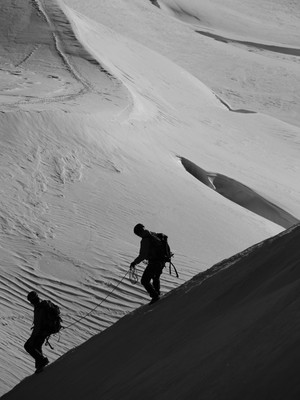 Descente arête Midi-Plan Descente arête Midi-Plan
