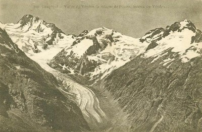Bans, Mont Gioberney et Pic N du Says / glaciers de la Pilatte, du Says et de Boverjat - à la fin du Petit Age glaciaire