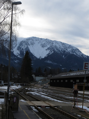 Schneeberg, out of the clouds with the Breite Reis face, from the train station