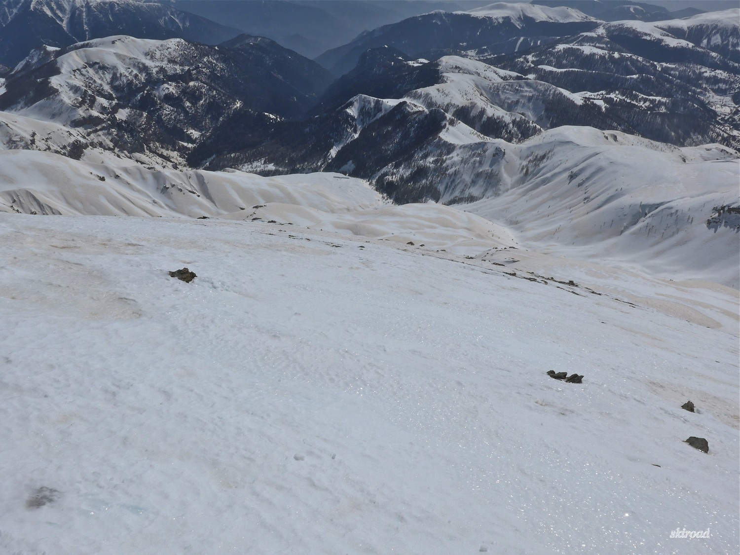 La descente vers le Col de Moulines.