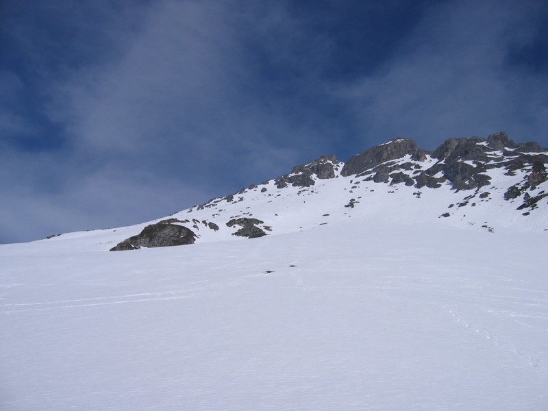 Pic Mail dans la descente, face Ouest