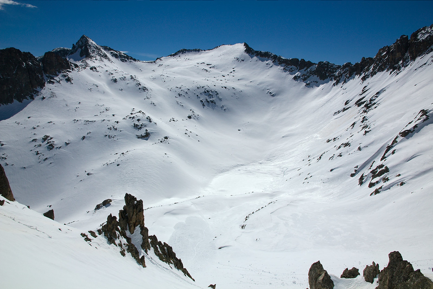 Barbe de Bouc, Chanchou, lac de Badet depuis la pourtère de l'Homme