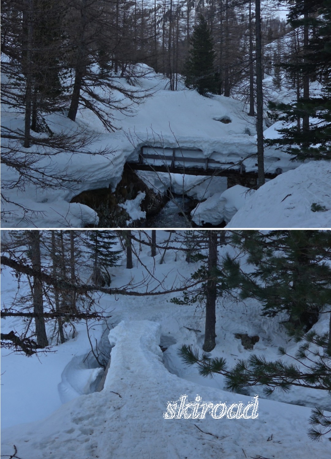 Le pont de Peyrastrèche est super rempli mais devient étroit, vigilance.