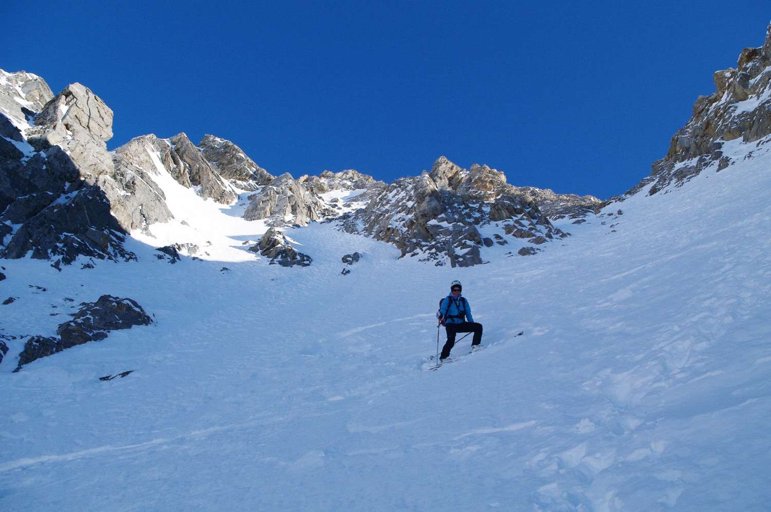 Haut du couloir en poudre tassée