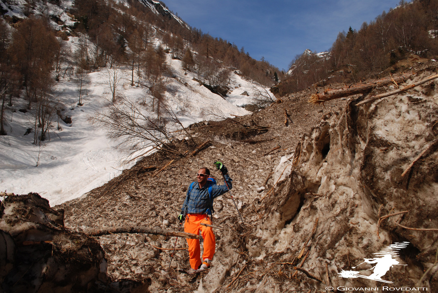 Il bel valangone di fondo in Valle della Forcola