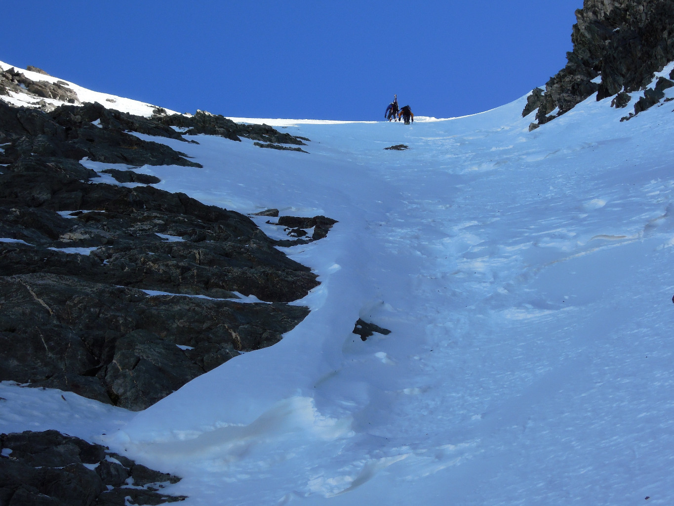 Couloir terminal en conditions médiocres