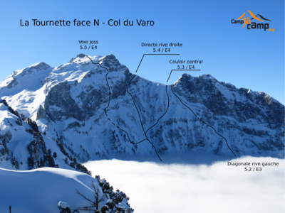 Col du Varo - Tournette face N Col du Varo - Tournette face N