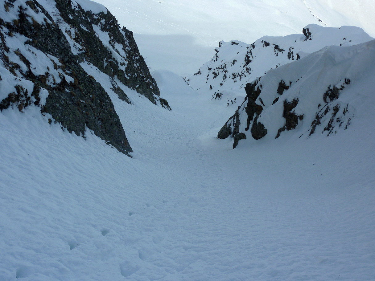 Au sommet du couloir NNW de l'Orselle