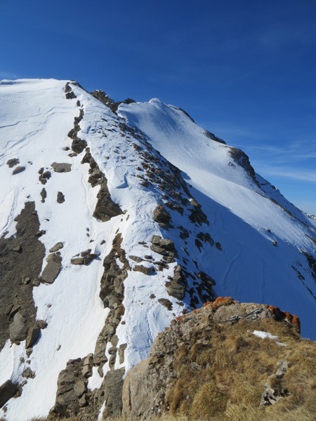 la se trouve les spits pour u rappel afin de rejoindre l'arête du Mt PréFleuri