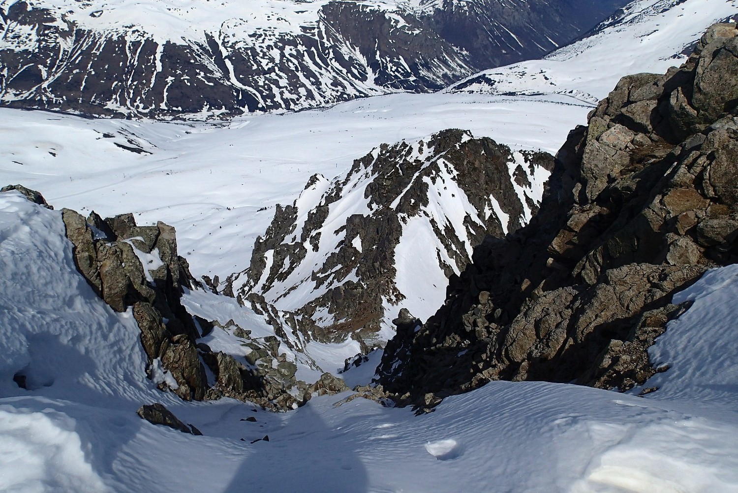 Couloir de descente, en bas l'Estagnol