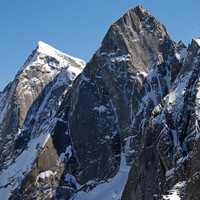 Parete NW del Pizzo Badile 3305m e parte del Pizzo Cengalo 3369m dal Pizzo dei Vanni 2774m